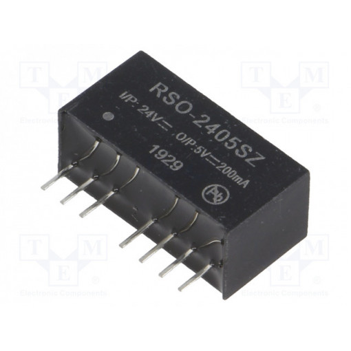 RSO-2405SZ; Converter: DC/DC; 1W; Uin: 9÷36V; Uout: 5VDC; Iout: 200mA; SIP8; 4.7g; RECOM