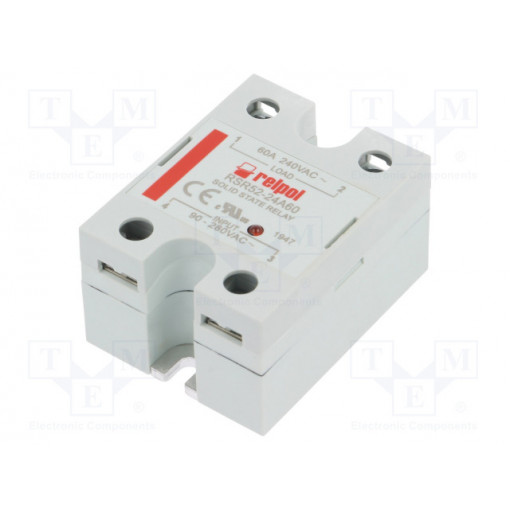 RSR52-24A60; Relay: solid state; Ucntrl: 90÷280VAC; 60A; 48÷280VAC; -30÷80°C; RELPOL