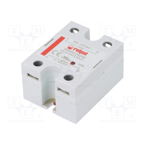 RSR52-24D40; Relay: solid state; Ucntrl: 4÷32VDC; 40A; 48÷280VAC; -30÷80°C; IP20; RELPOL