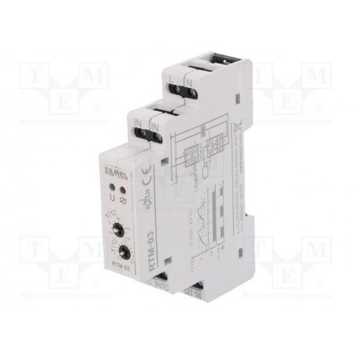 RTM-03; Module: regulator; NTC; temperature; Out: SPDT,relay; DIN; -20÷60°C; ZAMEL RTM-03; Module: regulator; NTC; temperature; Out: SPDT,relay; DIN; -20÷60°C; ZAMEL
