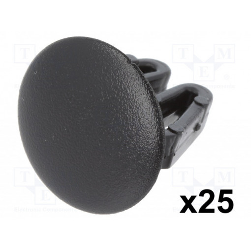 10140; Stopper; 25pcs; universal; L: 15.6mm; polyamide; black; push-in; ROMIX