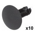 10147; Trim clip; 10pcs; Alfa Romeo,Citroën,Fiat,Lancia,Peugeot; black; ROMIX