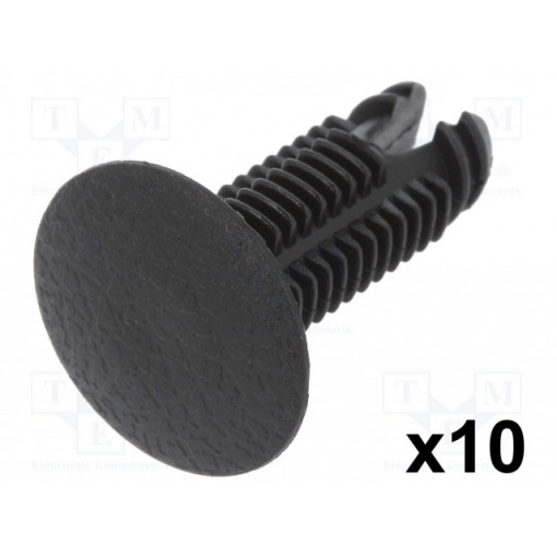 10404; Trim clip; 10pcs; Alfa Romeo; L: 26.8mm; polyamide; black; push-in; ROMIX