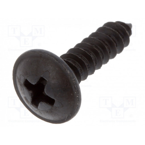 40506Z; Screw; 25pcs; universal; L: 16mm; steel; black; Øhead: 9.6mm; 3,9x16; ROMIX