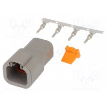 S-DTP 04-4 P; Connector: wire-wire; DTP; plug; male; Size: 12; 2÷4mm2; PIN: 4; IP68; DEUTSCH