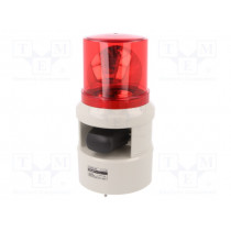 S100D-WA-24-R; Signaller: lighting-sound; 24VDC; siren,rotating light; red; IP54; QLIGHT