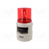 S100D-WS-24-R; Signaller: lighting-sound; 24VDC; siren,rotating light; red; IP54; QLIGHT
