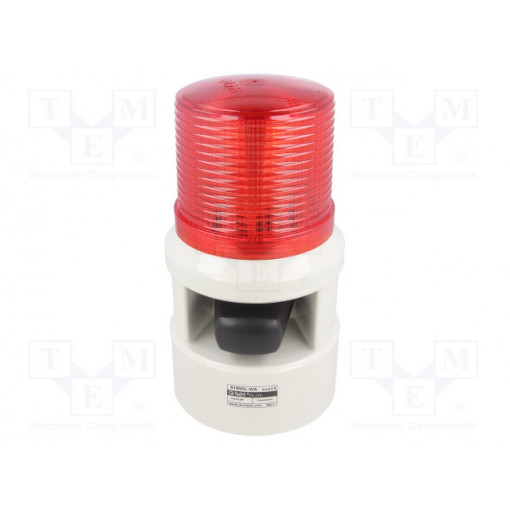 S100DL-WA-24-R; Signaller: lighting-sound; 24VDC; LED; red; IP54; Ø119x226mm; 103dB; QLIGHT