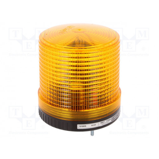 S100S-24-A; Signaller: lighting; flashing light; amber; Series: S100; 24VDC; QLIGHT