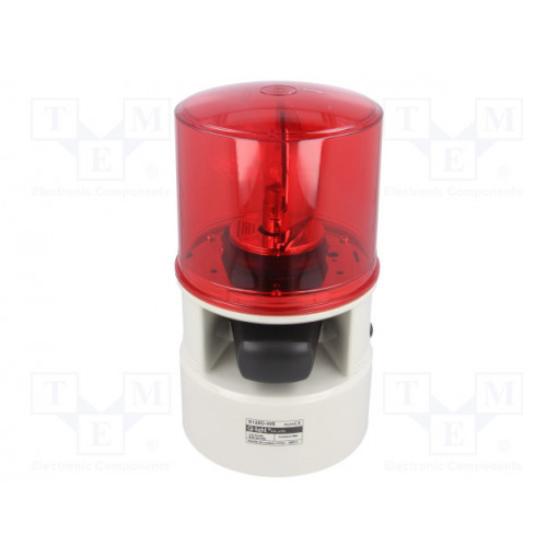 S125D-WS-24-R; Signaller: lighting-sound; 24VDC; siren,rotating light; red; IP54; QLIGHT