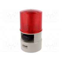 S125DL-WA-24-R; Signaller: lighting-sound; 24VDC; LED; red; IP54; Ø119x215mm; 103dB; QLIGHT