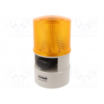 S125DL-WS-24-A; Signaller: lighting-sound; 24VDC; LED; amber; IP54; Ø119x215mm; QLIGHT