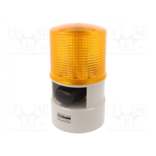 S125DL-WS-24-A; Signaller: lighting-sound; 24VDC; LED; amber; IP54; Ø119x215mm; QLIGHT