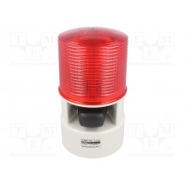 S125DL-WS-24-R; Signaller: lighting-sound; 24VDC; LED; red; IP54; Ø119x215mm; 105dB; QLIGHT