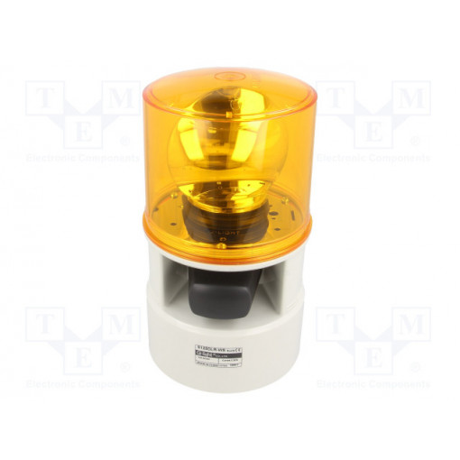 S125DLR-WS-24-A; Signaller: lighting-sound; 24VDC; siren,rotating light; LED; IP54; QLIGHT