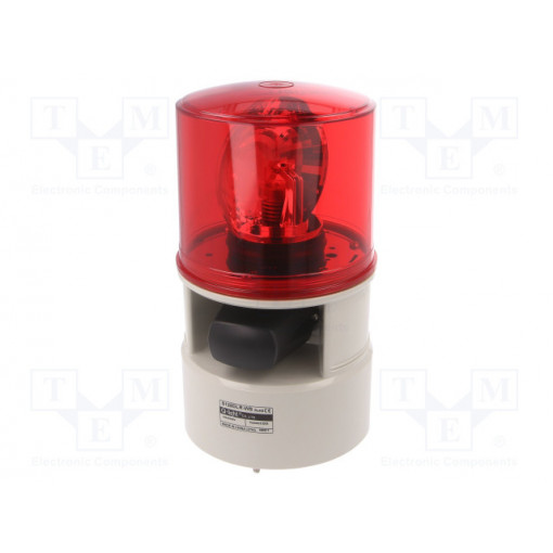 S125DLR-WS-24-R; Signaller: lighting-sound; 24VDC; siren,rotating light; LED; red; QLIGHT