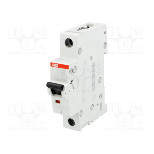 2CDS251001R0254; Circuit breaker; 230VAC; Inom: 25A; Poles: 1; DIN; Charact: C; 6kA; ABB
