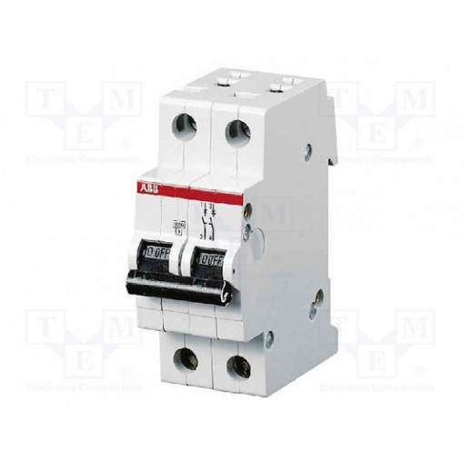 2CDS252001R0065; Circuit breaker; 400VAC; Inom: 6A; Poles: 2; DIN; Charact: B; 6kA; ABB
