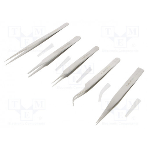 9855; Kit: tweezers; Pcs: 5; for precision works; LINDSTROM