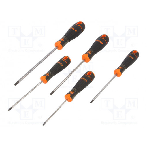 B219.025; Kit: screwdrivers; Pcs: 5; Torx®; Size: TX10,TX15,TX20,TX25,TX30; BAHCO