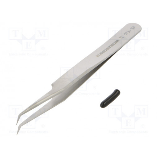 TL 51S-SA; Tweezers; 115mm; for precision works; Blades: curved,narrowed; LINDSTROM