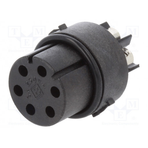 SA3244; Connector: circular; female; PIN: 6; 3A; 250V; 1mm2; BULGIN