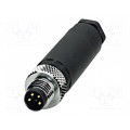 SACC-M 8MS-4CON-M-SW 1501265; Connector: circular; male; PIN: 4; straight; for cable; plug; 4A; 30V; PHOENIX CONTACT