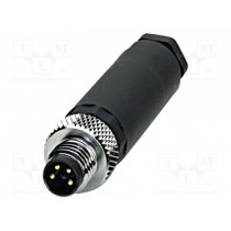 SACC-M 8MS-4CON-M-SW 1501265; Connector: circular; male; PIN: 4; straight; for cable; plug; 4A; 30V; PHOENIX CONTACT