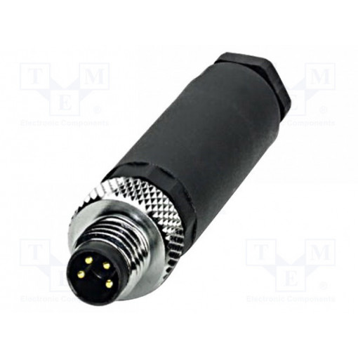 SACC-M 8MS-4CON-M-SW 1501265; Connector: circular; male; PIN: 4; straight; for cable; plug; 4A; 30V; PHOENIX CONTACT