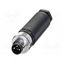 SACC-M 8MS-3CON-M-SW 1501252; Connector: circular; male; PIN: 3; straight; for cable; plug; 4A; 60V; PHOENIX CONTACT