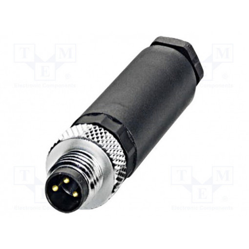 SACC-M 8MS-3CON-M-SW 1501252; Connector: circular; male; PIN: 3; straight; for cable; plug; 4A; 60V; PHOENIX CONTACT
