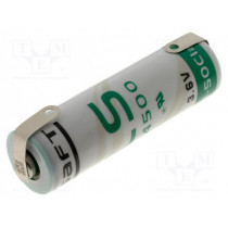 LS 14500CNR; Battery: lithium; 3.6V; AA; soldering lugs; Ø14.5x50mm; 2600mAh; SAFT LS 14500CNR; Battery: lithium; 3.6V; AA; soldering lugs; Ø14.5x50mm; 2600mAh; SAFT