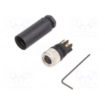 1803880000 SAIB-M8-4P; Connector: M8; female; PIN: 4; straight; for cable; plug; 4A; IP67; WEIDMÜLLER