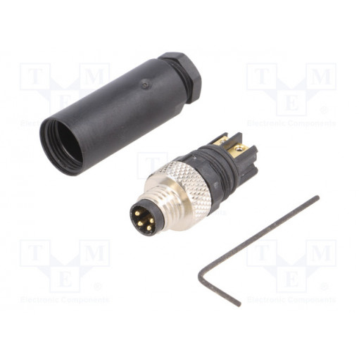 1803850000 SAIS-M8-4P; Connector: M8; male; PIN: 4; straight; for cable; plug; 4A; IP67; 30V; WEIDMÜLLER