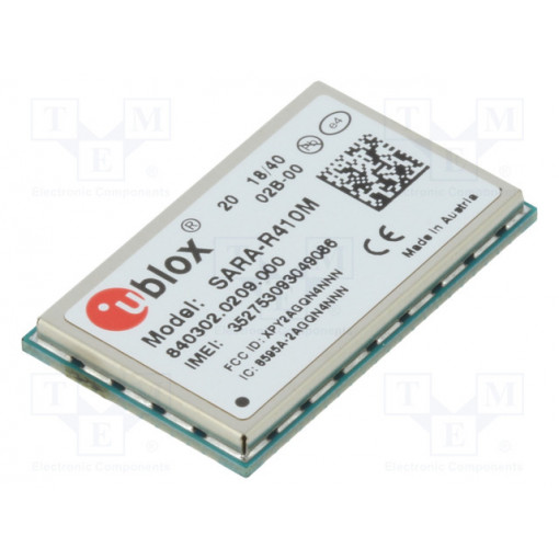 SARA-R410M-02B; Module: LTE; 4G; SARA-R4/N4; SMD; EGPRS,LTE Cat M1/NB1; u-blox