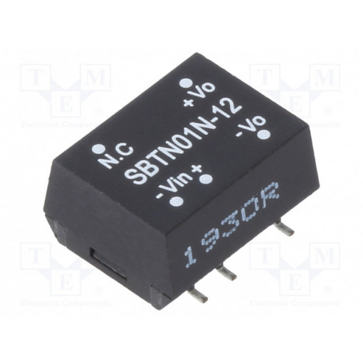SBTN01N-12; Converter: DC/DC; 1W; Uin: 21.6÷26.4V; 12VDC; Iout: 8.4÷84mA; SMD; MEAN WELL