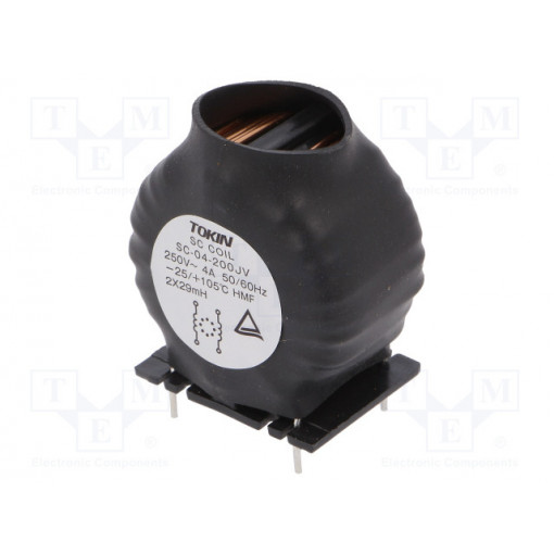SC-04-200JV; Inductor: wire; THT; 29mH; 150mΩ; 250VAC; -25÷120°C; Series: SC; 4A; KEMET