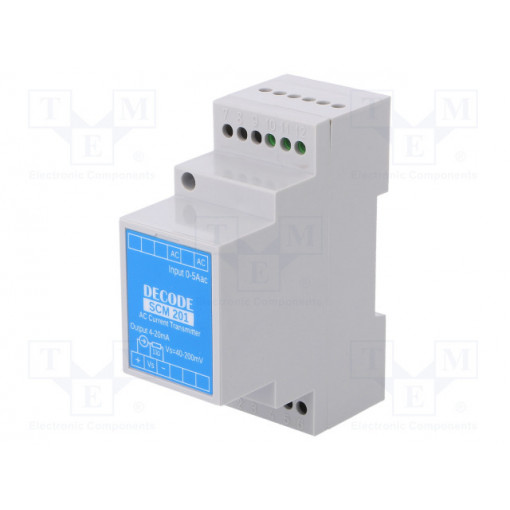 SCM201; Industrial module: converter; 10÷32VDC; Mounting: DIN; 0÷70°C; DECODE SCM201; Industrial module: converter; 10÷32VDC; Mounting: DIN; 0÷70°C; DECODE