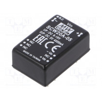 SCW20A-05; Converter: DC/DC; 20W; Uin: 9÷18V; 5VDC; Iout: 4000mA; DIP24; 18.5g; MEAN WELL