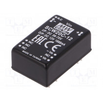 SCW20C-12; Converter: DC/DC; 20W; Uin: 36÷75V; 12VDC; Iout: 1666mA; DIP24; 18.5g; MEAN WELL