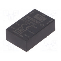SCWN06C-15; Converter: DC/DC; 6W; Uin: 36÷72V; 15VDC; Iout: 400mA; DIP24; 12.5g; MEAN WELL