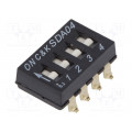 SDA04H0SBD; Switch: DIP-SWITCH; Poles number: 4; ON-OFF; 0.025A/24VDC; Pos: 4; C&K
