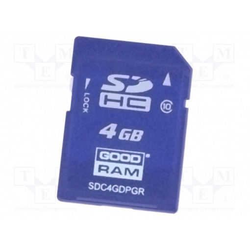 SDC4GDPGRB; Memory card; industrial; SD,pSLC; 4GB; Class 10; -40÷85°C; GOODRAM INDUSTRIAL SDC4GDPGRB; Memory card; industrial; SD,pSLC; 4GB; Class 10; -40÷85°C; GOODRAM INDUSTRIAL