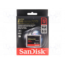 SDCFXPS-032G-X46; Memory card; Extreme Pro; Compact Flash; 32GB; Read: 160MB/s; SANDISK SDCFXPS-032G-X46; Memory card; Extreme Pro; Compact Flash; 32GB; Read: 160MB/s; SANDISK