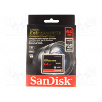 SDCFXPS-064G-X46; Memory card; Extreme Pro; Compact Flash; 64GB; Read: 160MB/s; SANDISK SDCFXPS-064G-X46; Memory card; Extreme Pro; Compact Flash; 64GB; Read: 160MB/s; SANDISK