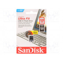 SDCZ430-128G-G46; Pendrive; USB 3.0; 128GB; 130MB/s; ULTRA FIT; SANDISK SDCZ430-128G-G46; Pendrive; USB 3.0; 128GB; 130MB/s; ULTRA FIT; SANDISK