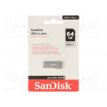 SDCZ74-064G-G46; Pendrive; USB 3.1; 64GB; 150MB/s; USB A; ULTRA LUXE; Colour: silver; SANDISK