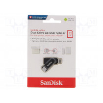 SDDDC3-032G-G46; Pendrive; USB 3.1; 32GB; 150MB/s; USB A,USB C; DUAL DRIVE GO; SANDISK