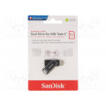 SDDDC3-064G-G46; Pendrive; USB 3.1; 64GB; 150MB/s; USB A,USB C; DUAL DRIVE GO; SANDISK