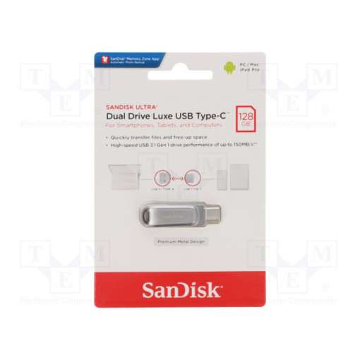 SDDDC4-128G-G46; Pendrive; USB 3.1; 128GB; 150MB/s; USB A,USB C; SANDISK